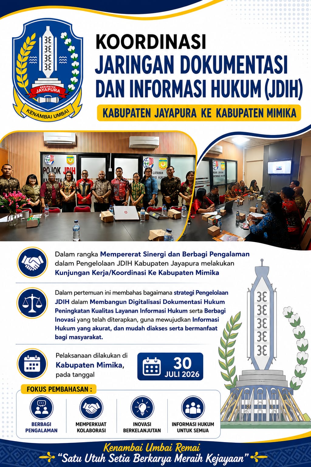 KOORDINASI TENTANG JARINGAN DOKUMENTASI DAN INFORMASI HUKUM (JDIH) DI KABUPATEN MIMIKA TAHUN 2026